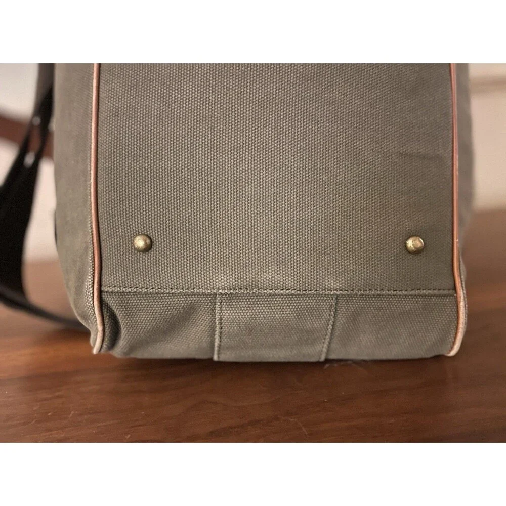 Vintage Cole Haan Canvas Leather Duffel Bag Weekender Travel Carry On Strap EUC